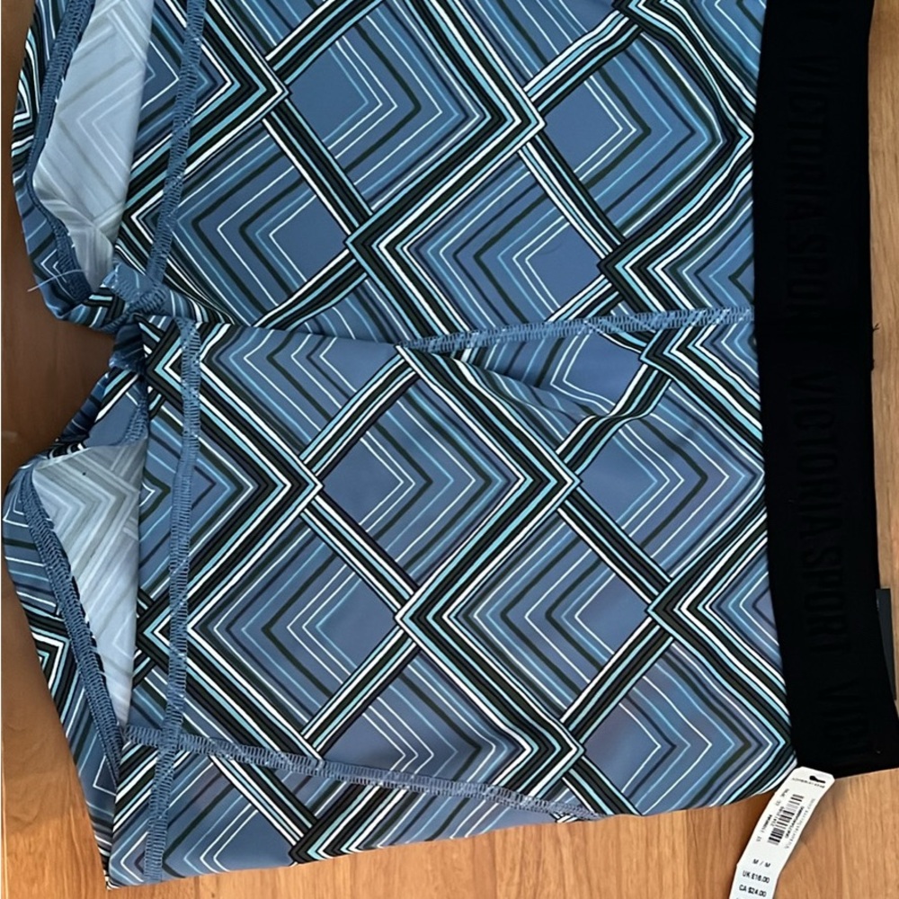 Victoria's Secret Blue Athletic Shorts with Geometric Pattern